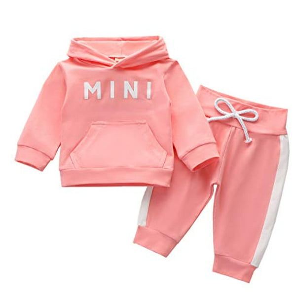 DDSOL Little Girls Clothing Set Outfit Heart Print Hoodie Top+Long Pantskirts 2pcs